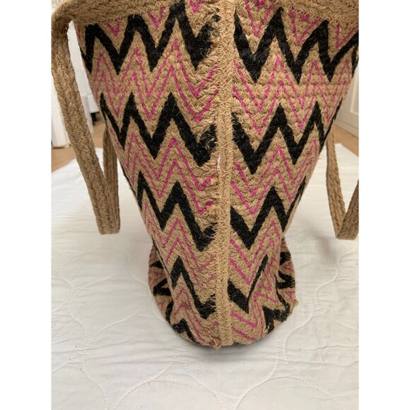 Magid Multi Color Woven Straw Jute Tote Handbag Shoulder Bag - Picture 5 of 12